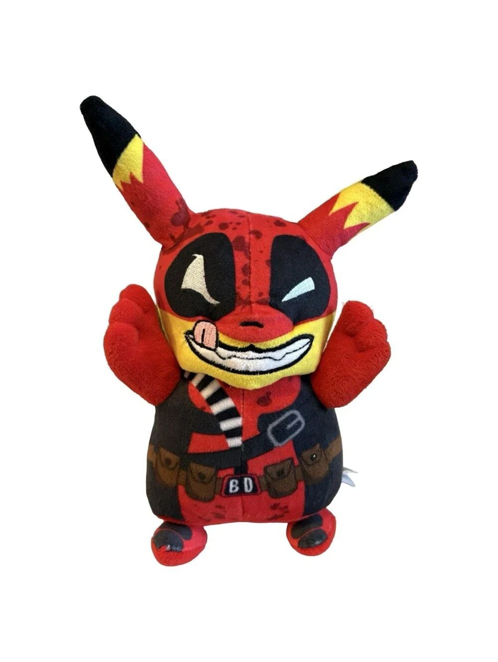 Pikachu Pokémon Deadpool Plush With Tag ‘Bad Day’ Cuddly Soft Plushie